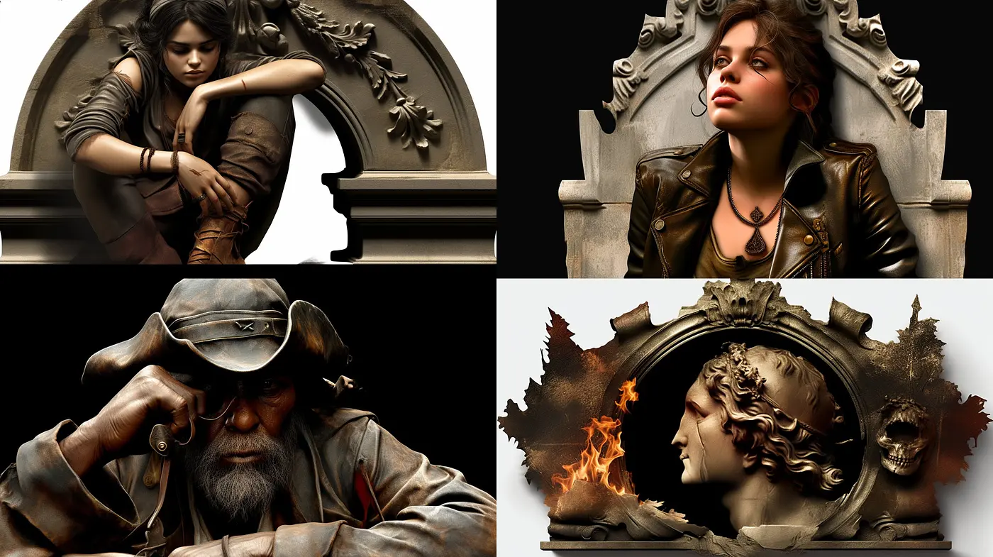 Dramatic Baroque Echoes in Digital Realism - Midjourney sref style