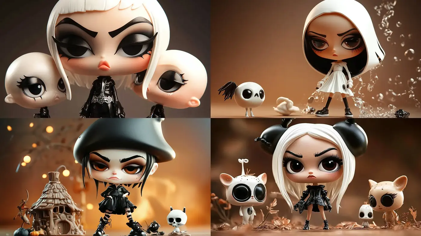 Whimsical Gothic Caricatures with a Warm Sepia Undertone - Midjourney sref style