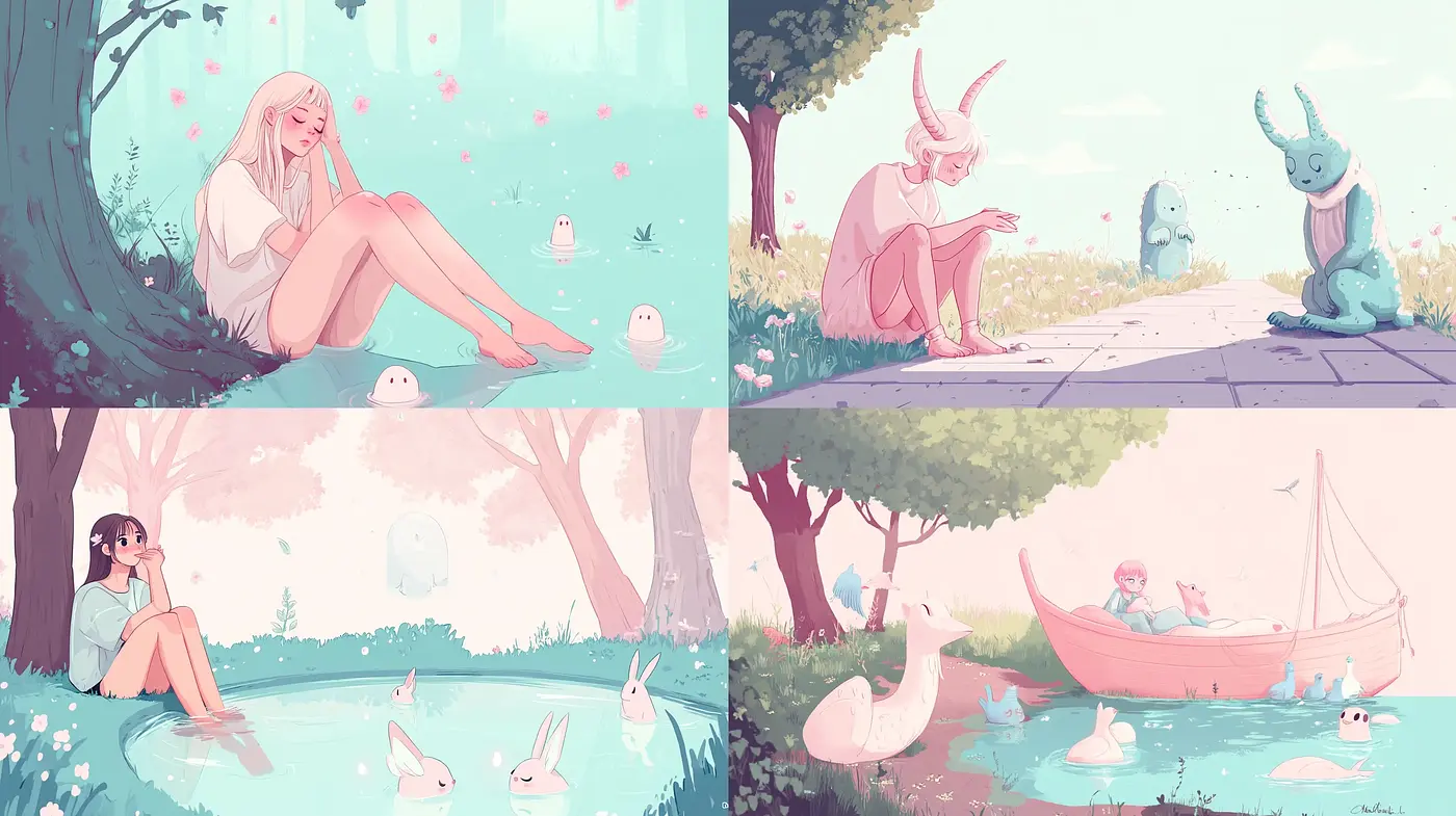 Whimsical Pastel Dreamscape with a Surreal Touch - Midjourney sref style