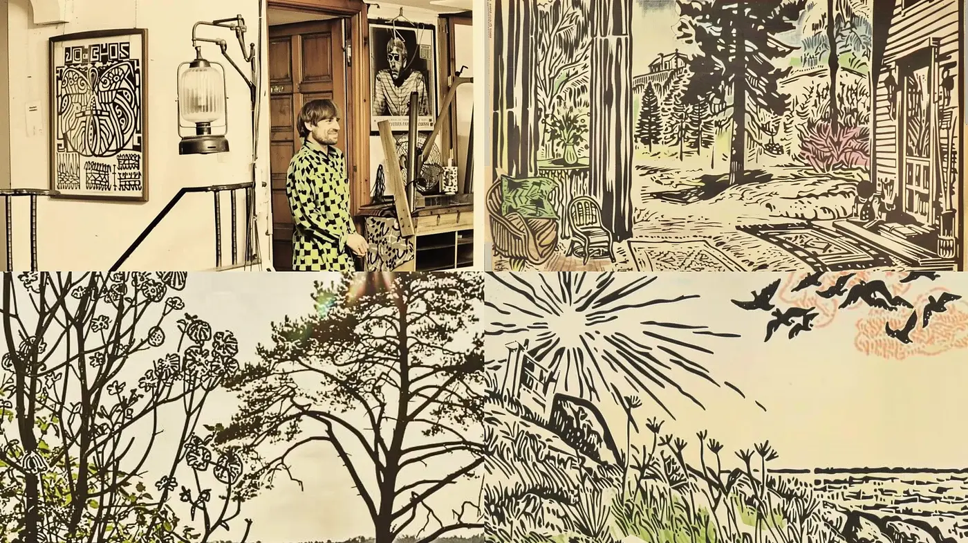 Retro Woodcut Revival with Earthy Tonal Harmony - Midjourney sref style