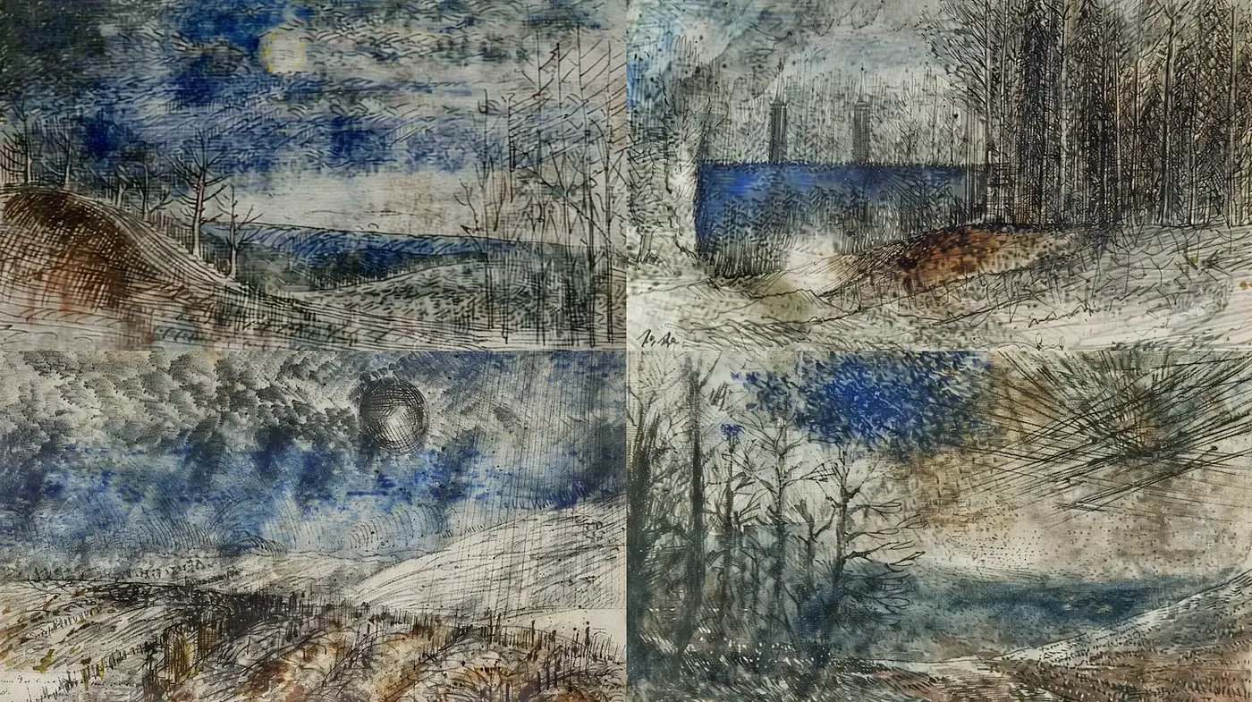 Ethereal Landscapes with a Textured Touch - Midjourney sref style