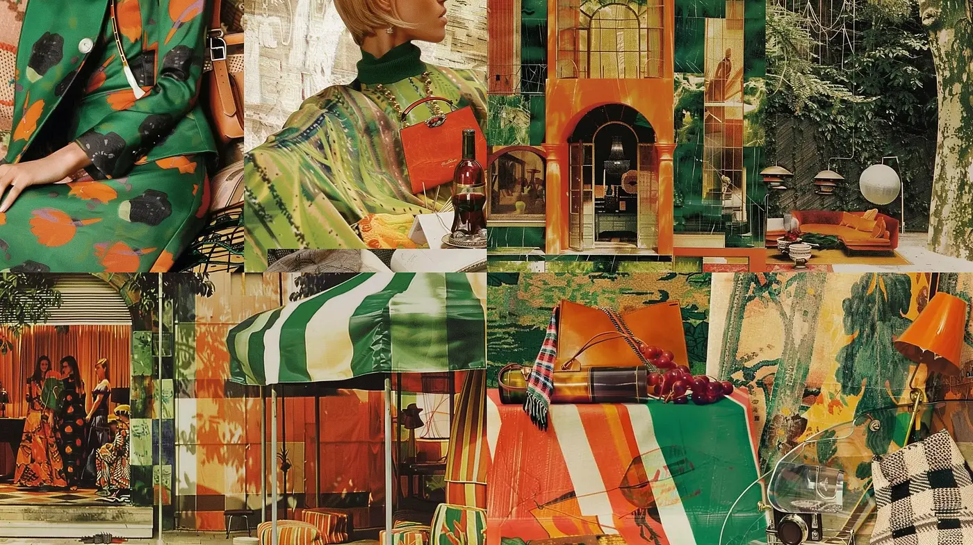 Eclectic Montage of Vintage Elegance and Nature - Midjourney sref style