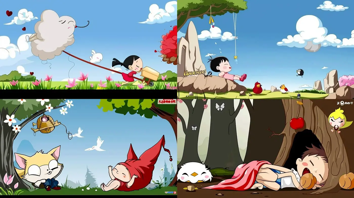 Vivid Storybook Enchantment - Consistent Stylized Cartoon Realms - Midjourney sref style
