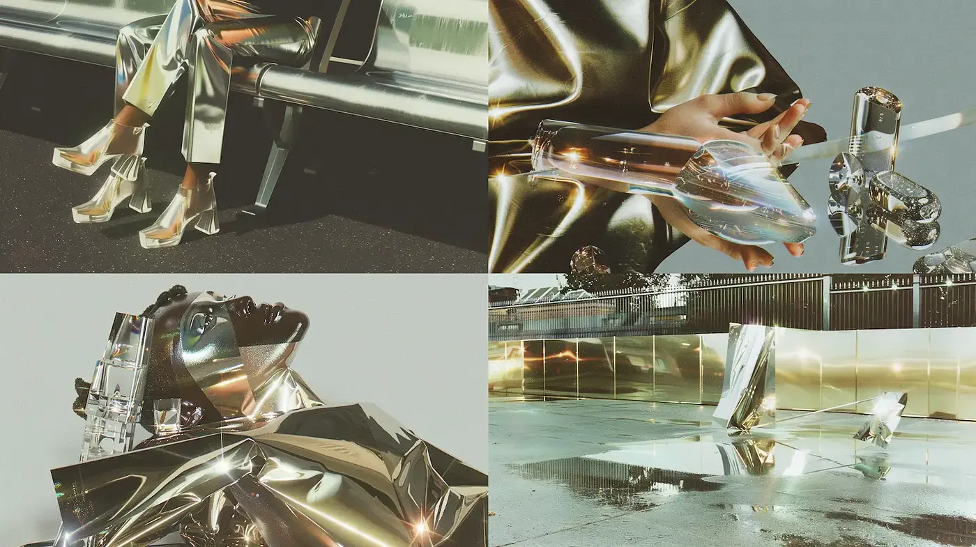 Futuristic Metallic Aesthetic with High Gloss Finishes - Midjourney sref style