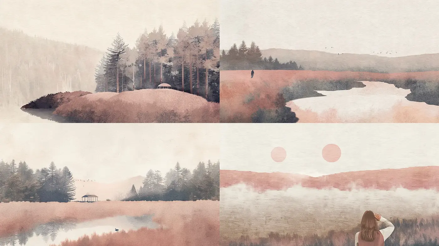 Whispers of Mist: A Tranquil Journey Through Pastel-Toned Serenity - Midjourney sref style