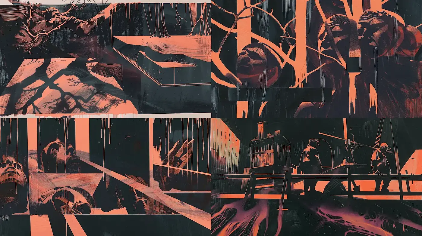 Edgy and Expressive Graphic Style with Dramatic Contrast - Midjourney sref style