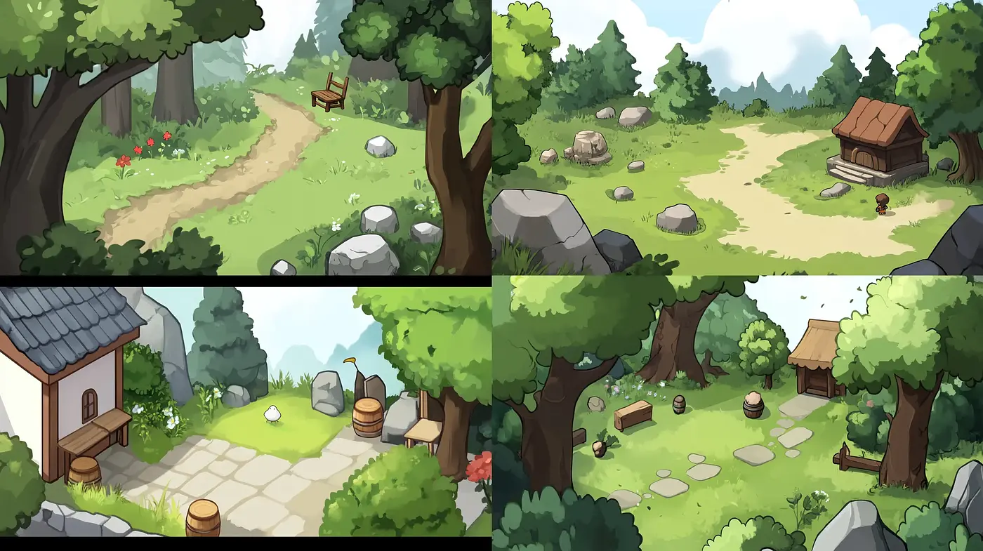 Enchanted Forest Retreat: A Serene and Stylized Pastoral Symphony - Midjourney sref style