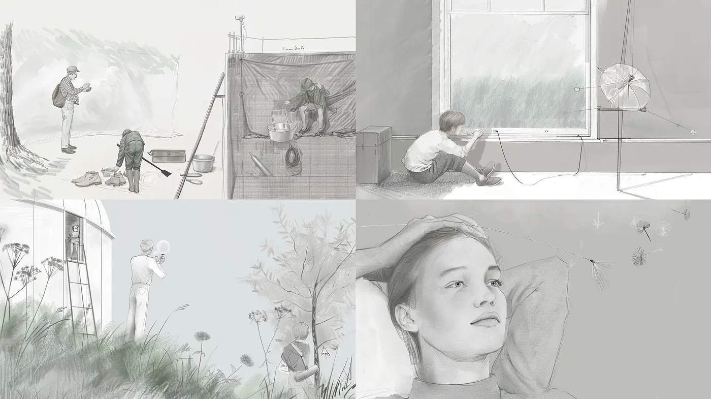 Synchronous Whispers of Graphite: A Consistent Monochromatic Sketch Style - Midjourney sref style