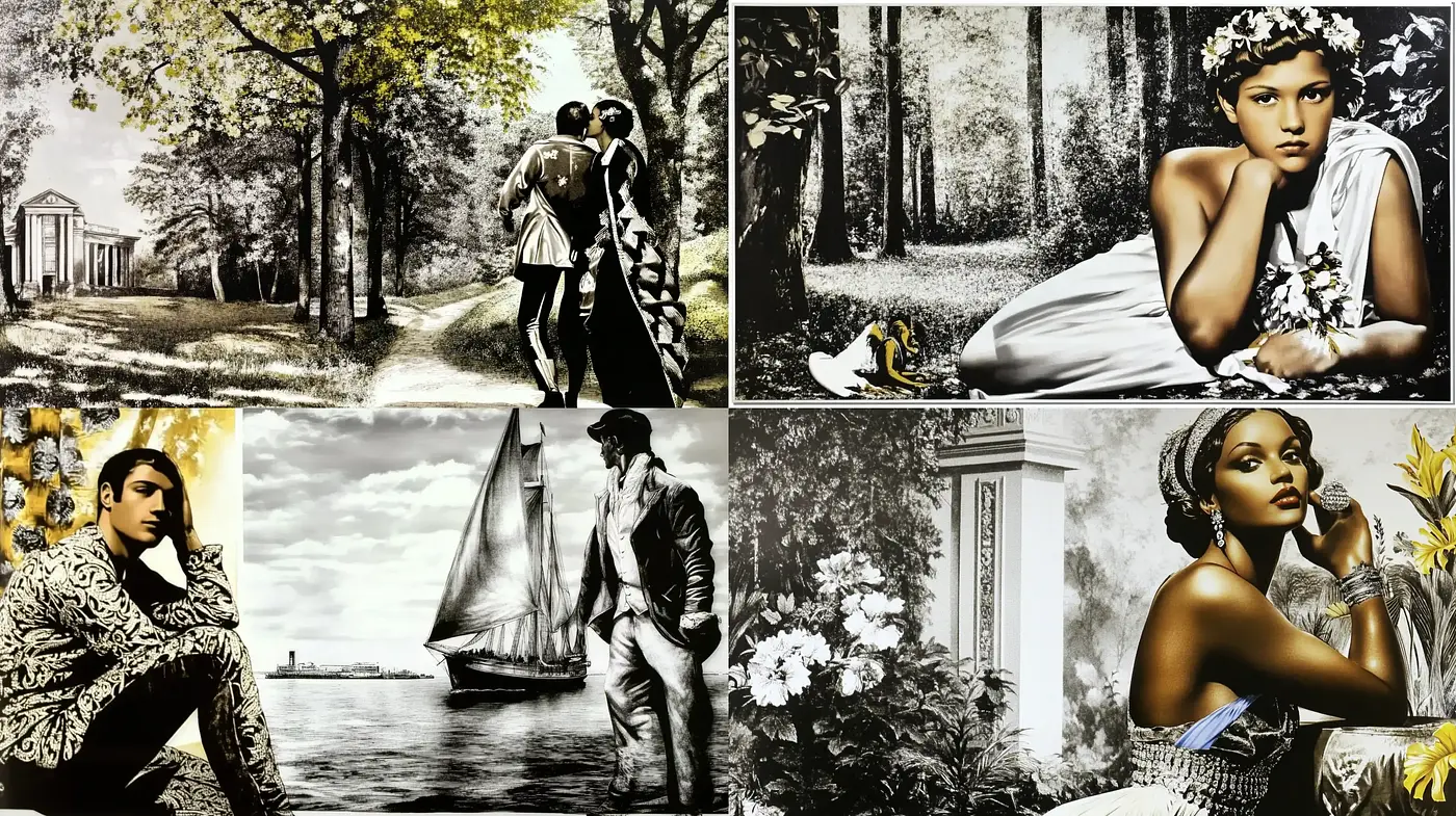 Monochromatic Elegance with a Touch of Sepia: A Fusion of Vintage and Photorealism - Midjourney sref style