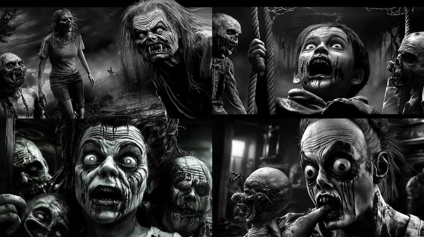 Monochromatic Macabre: A Grayscale Homage to Gothic Horrors - Midjourney sref style