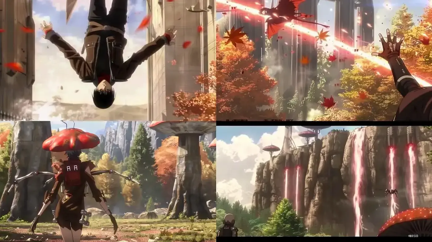 Futuristic and Fantasy Fusion with Dynamic Environmental Elements - Midjourney sref style
