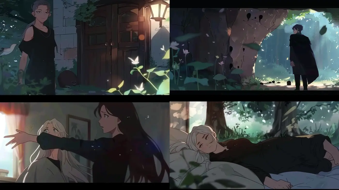 Enigmatic Twilight Hues in Lush Animated Frames - Midjourney sref style