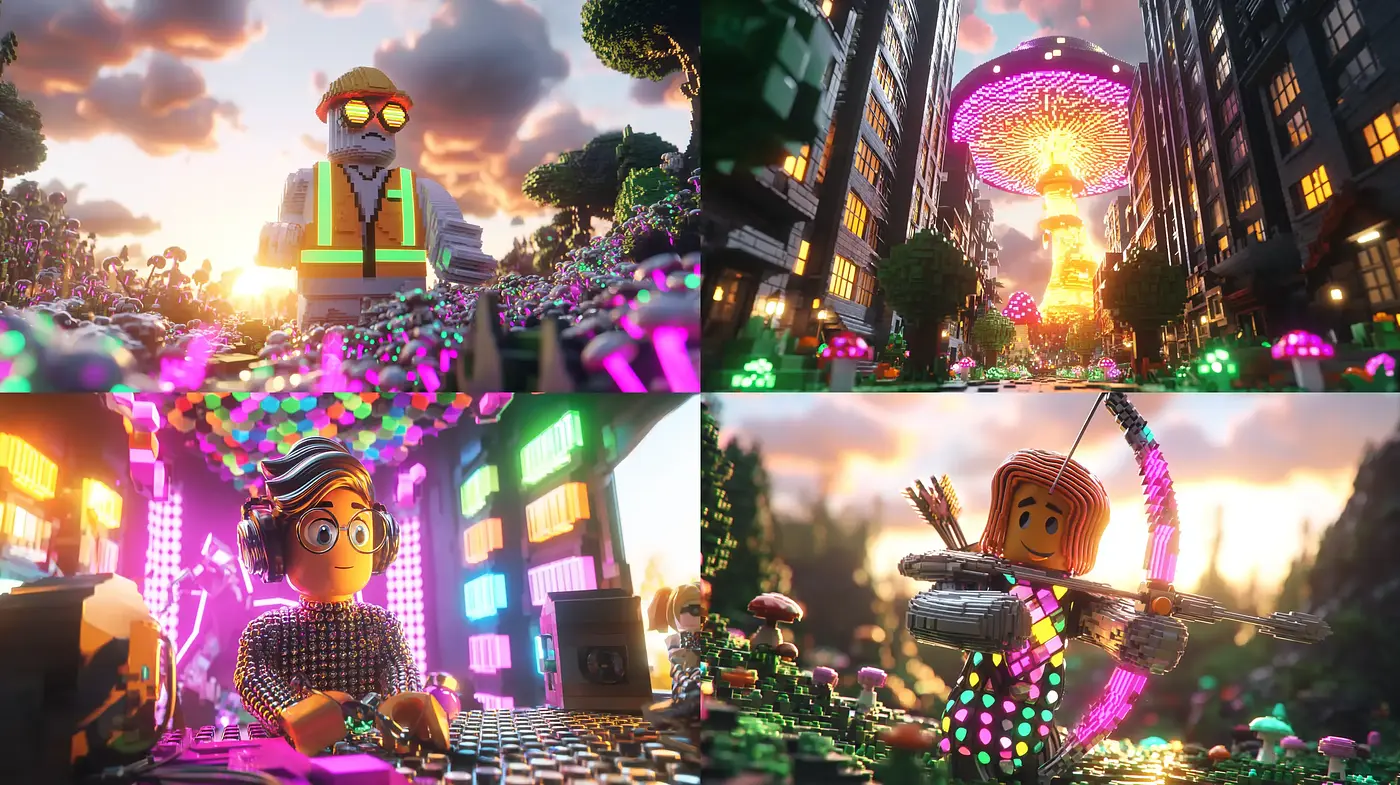 Vibrant and Playful Digital World with Whimsical Elements - Midjourney sref style