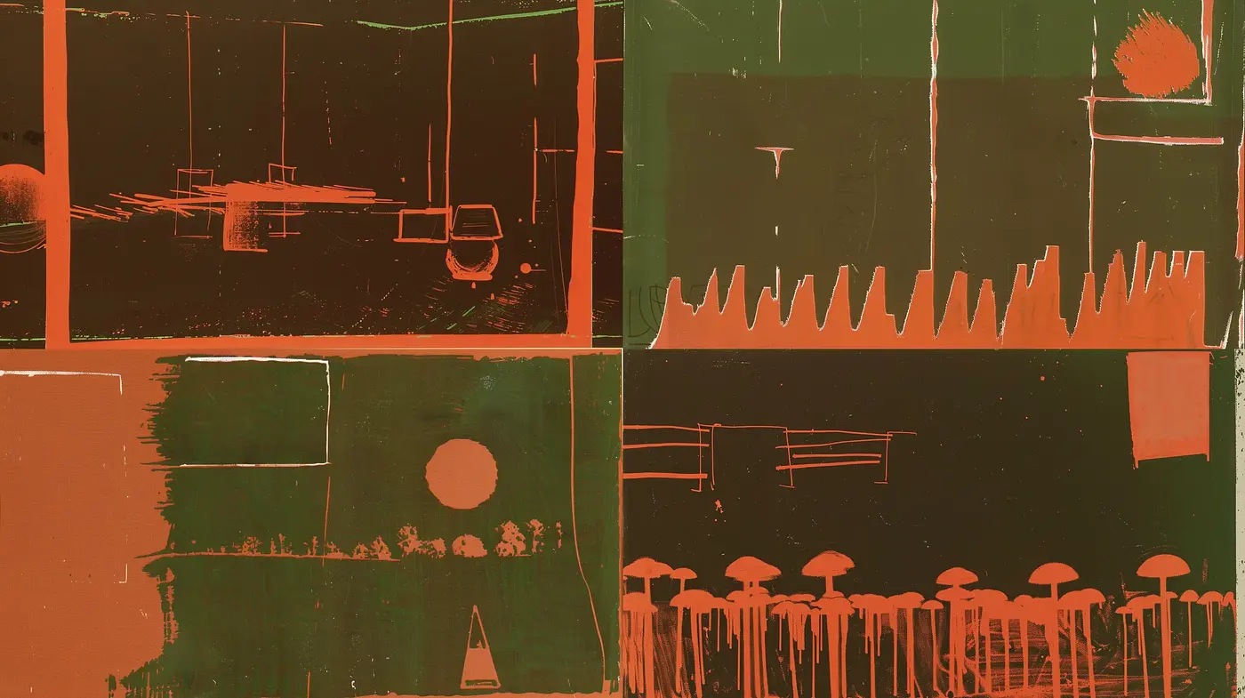 Abstract Fusion of Rustic Earthy Tones with Experimental Textures - Midjourney sref style