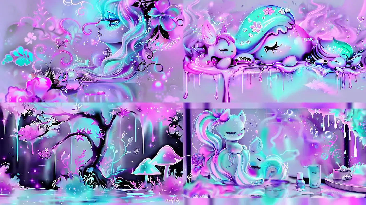 Whimsical and Dreamlike Illustrations with a Playful Aesthetic - Midjourney sref style