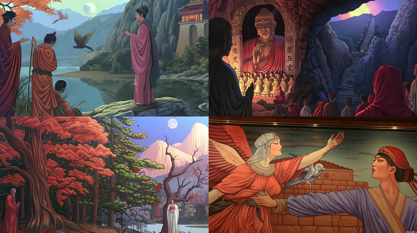 Serene Mysticism in Subdued Pastel Narratives - Midjourney sref style