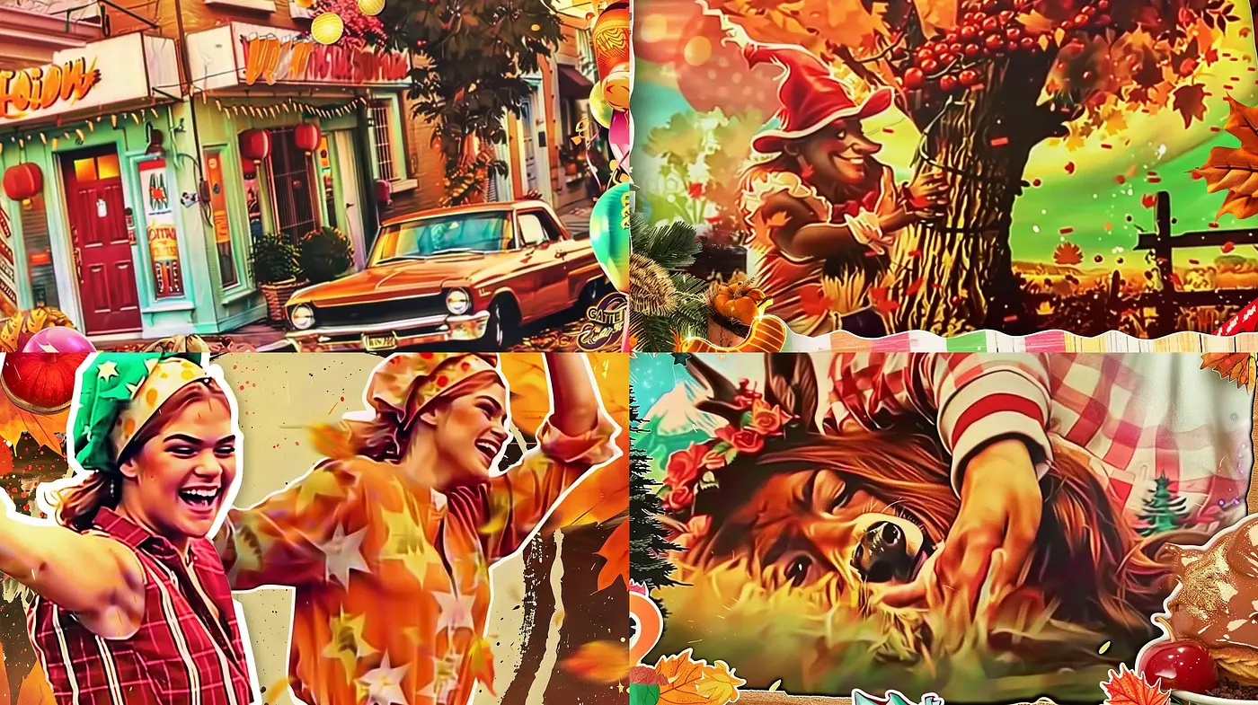 Autumnal Nostalgia in Vibrant Expressionist Brushwork - Midjourney sref style