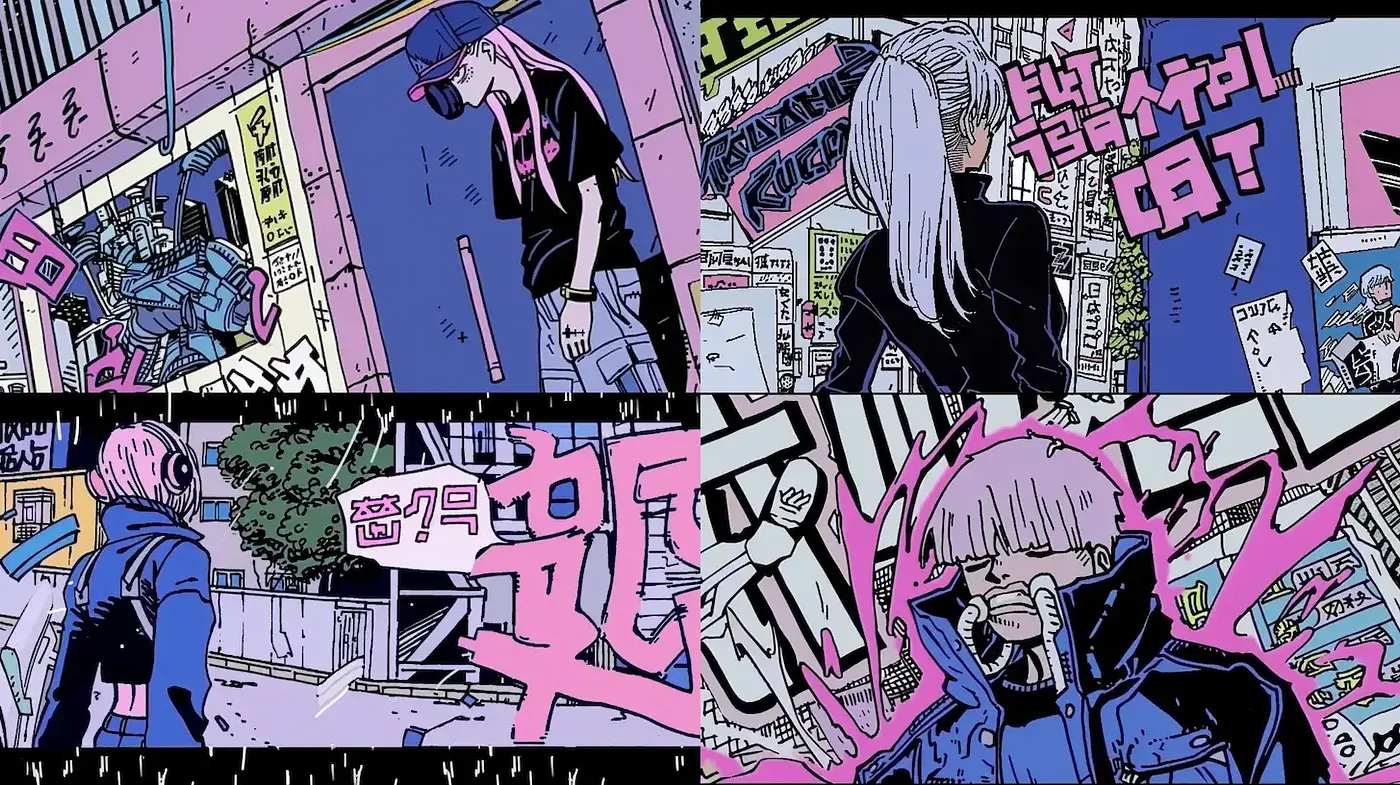 Dynamic Cyberpunk Aesthetics with Pop Art Influences - Midjourney sref style