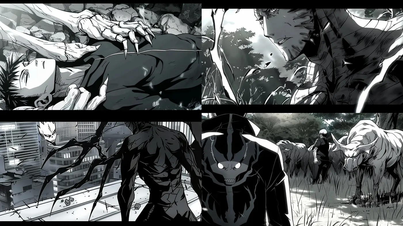 Monochromatic Elegance: A Study in Grayscale Manga Artistry - Midjourney sref style