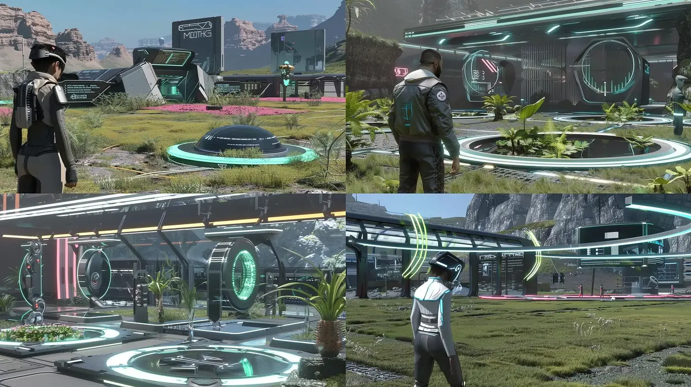 Futuristic Neo-Eden Vistas with Vibrant Neon Accents - Midjourney sref style