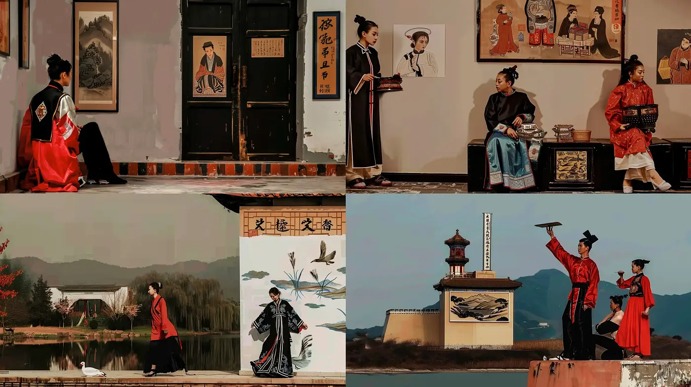 Elegant Synthesis of Asian Traditions and Digital Artistry - Midjourney sref style