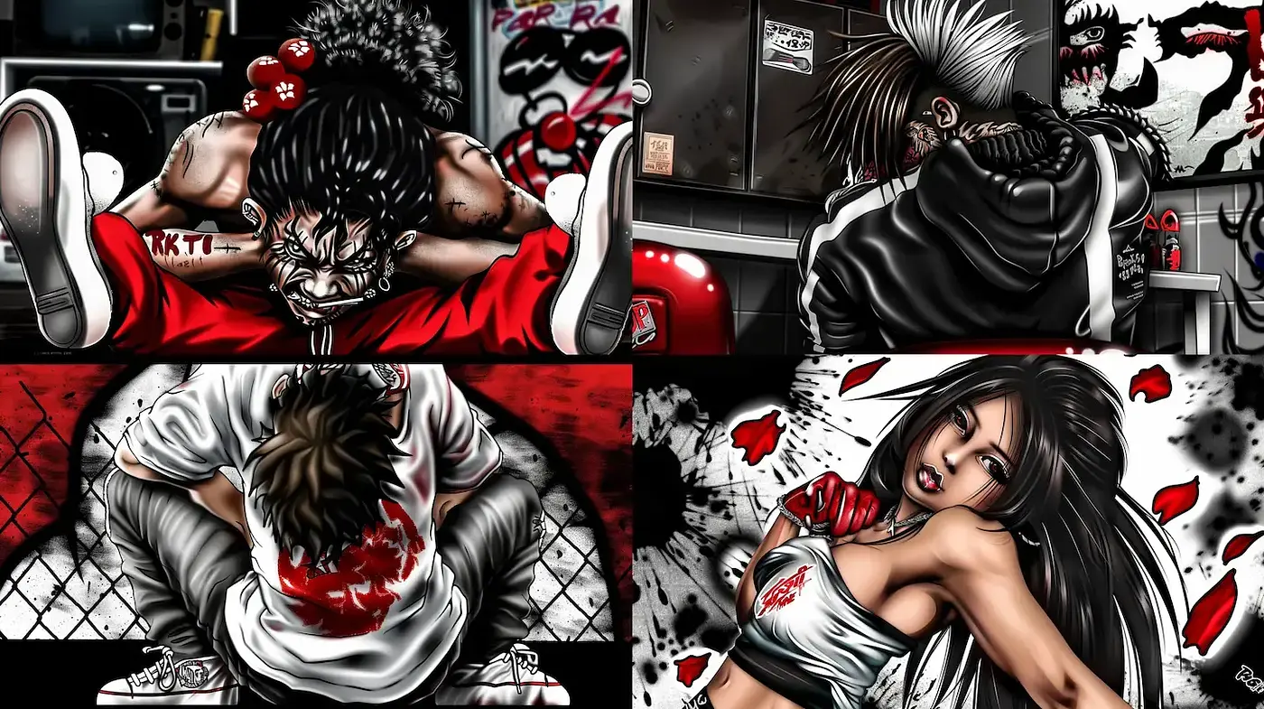 Dynamic and Intense Comic Style with Urban Influences - Midjourney sref style