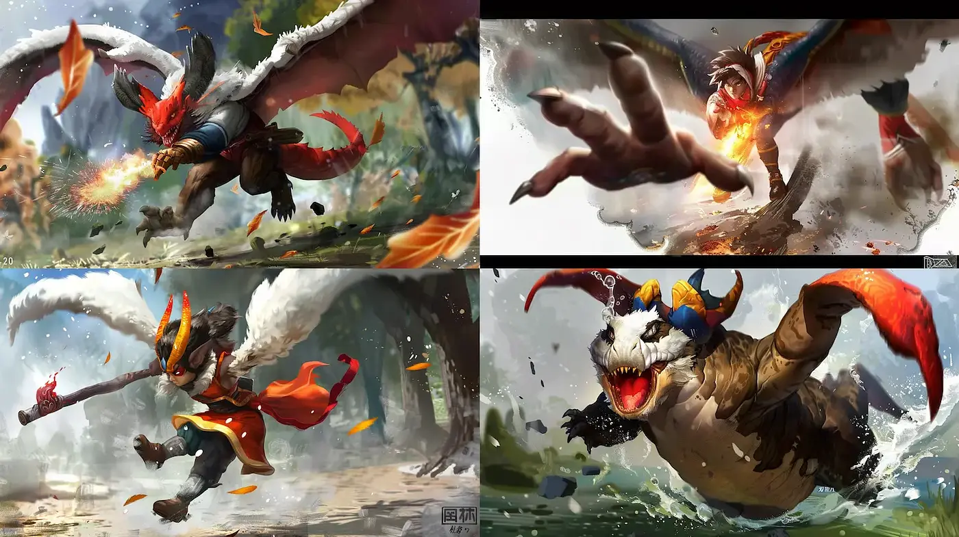 Dynamic Fantasy Illustration with Bold Character Design and Vivid Action - Midjourney sref style