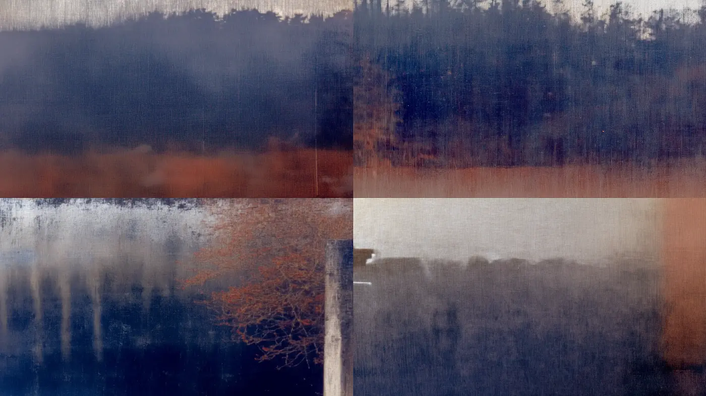 Abstract Textural Horizons with a Muted, Earthy Color Scheme - Midjourney sref style