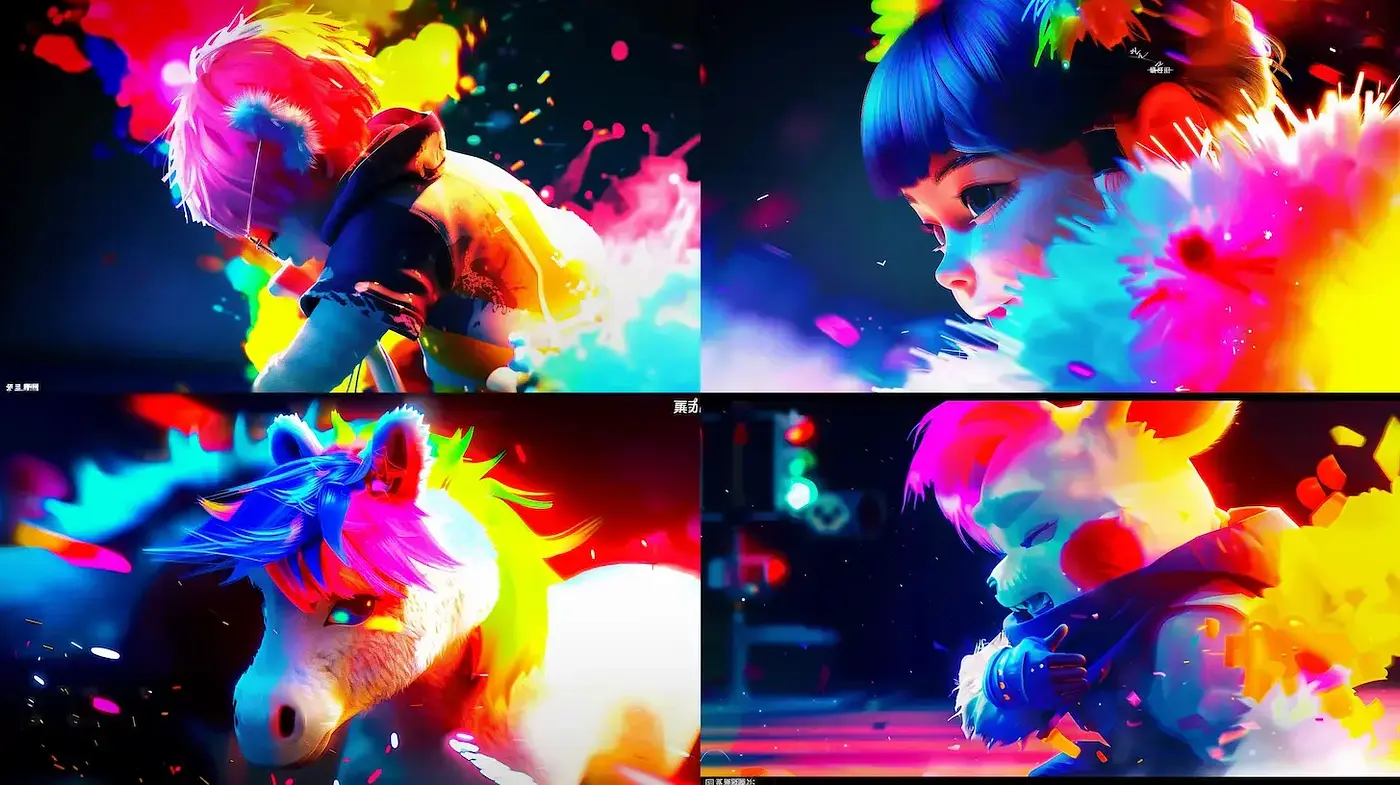 Vibrant, playful and dynamic digital illustrations with whimsical characters - Midjourney sref style