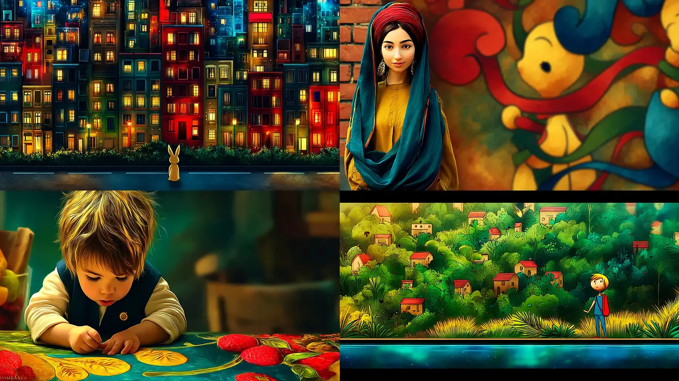 Vibrant, whimsical imagery with cultural elements - Midjourney sref style