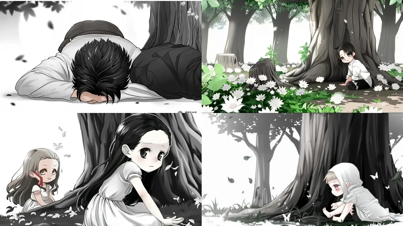 Ethereal Monochrome Anime Dreamscape - Midjourney sref style