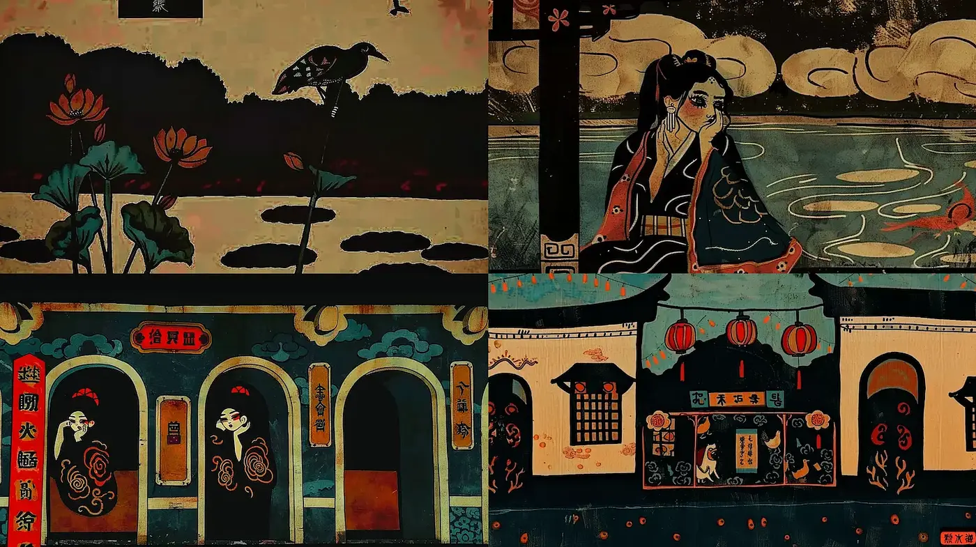 Intricate and Ethereal Character Illustrations with Traditional Influences - Midjourney sref style