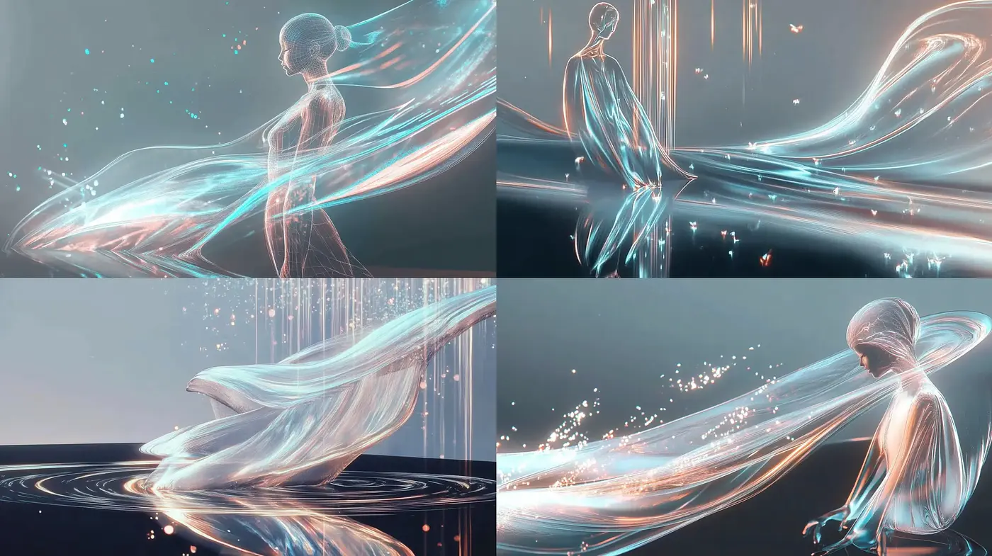 Ethereal Glow of Serenity: A Harmonious Blend of Light and Form - Midjourney sref style