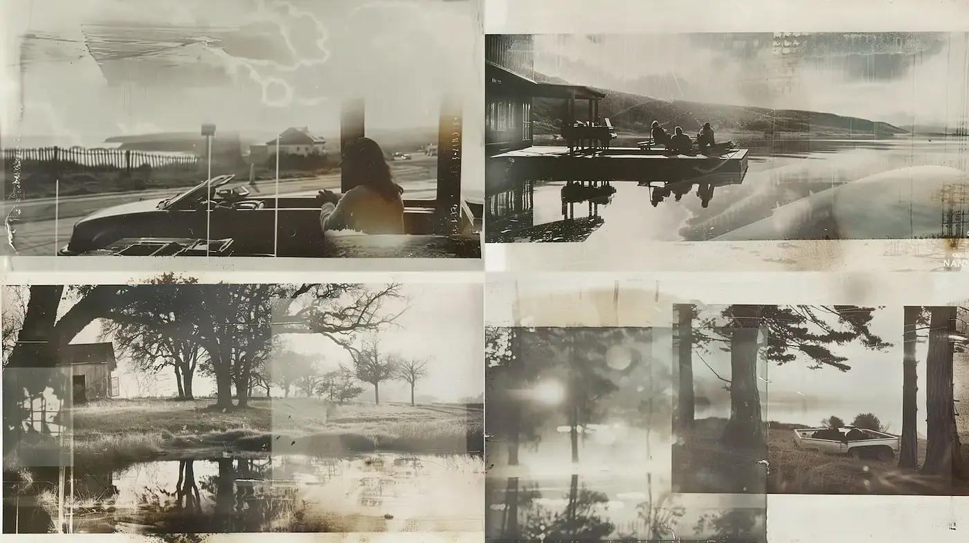 Ethereal and Dreamlike Vintage Aesthetic with Layered Textures - Midjourney sref style