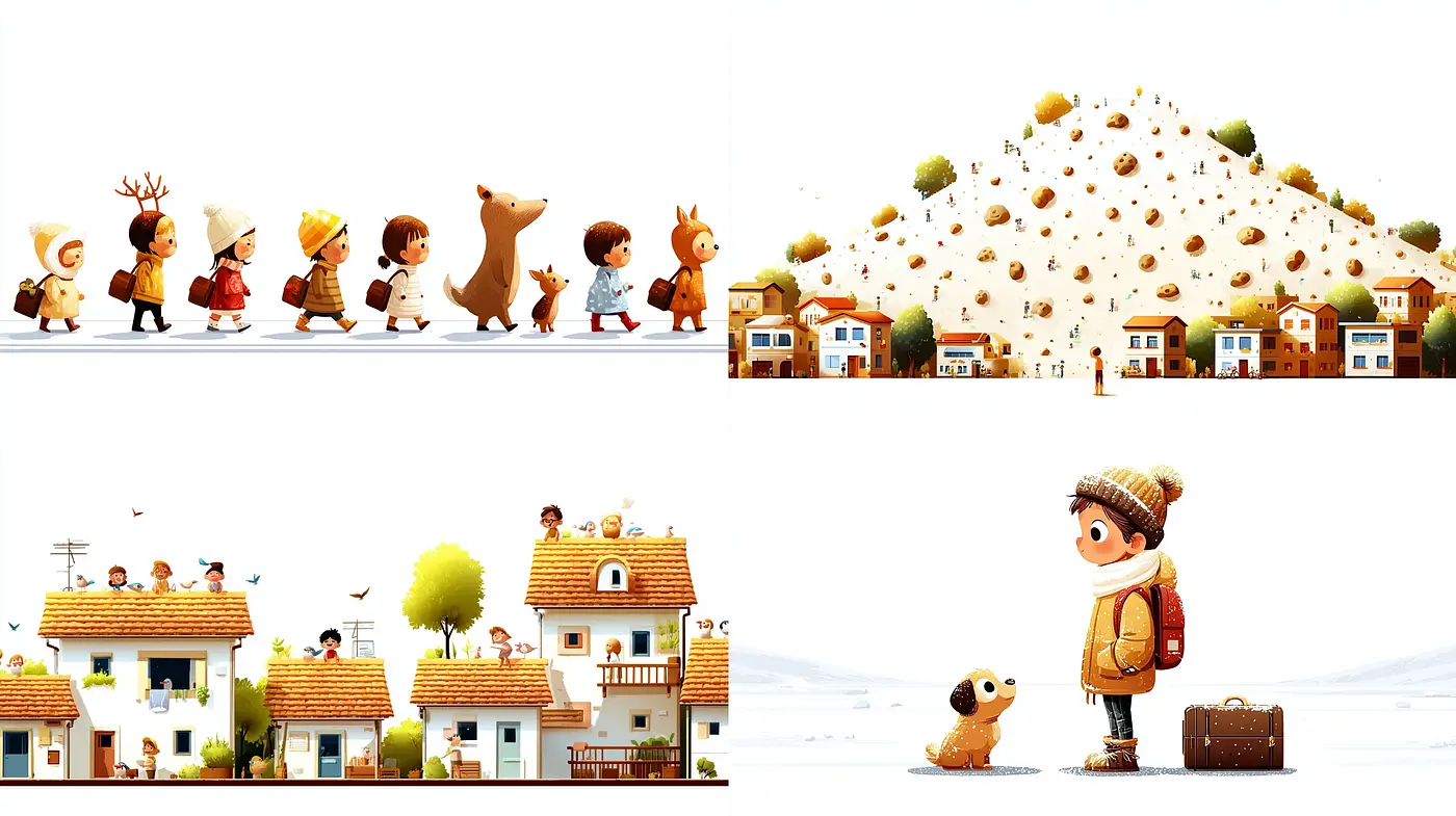 Charming Whimsical Illustrations with a Warm and Playful Aesthetic - Midjourney sref style