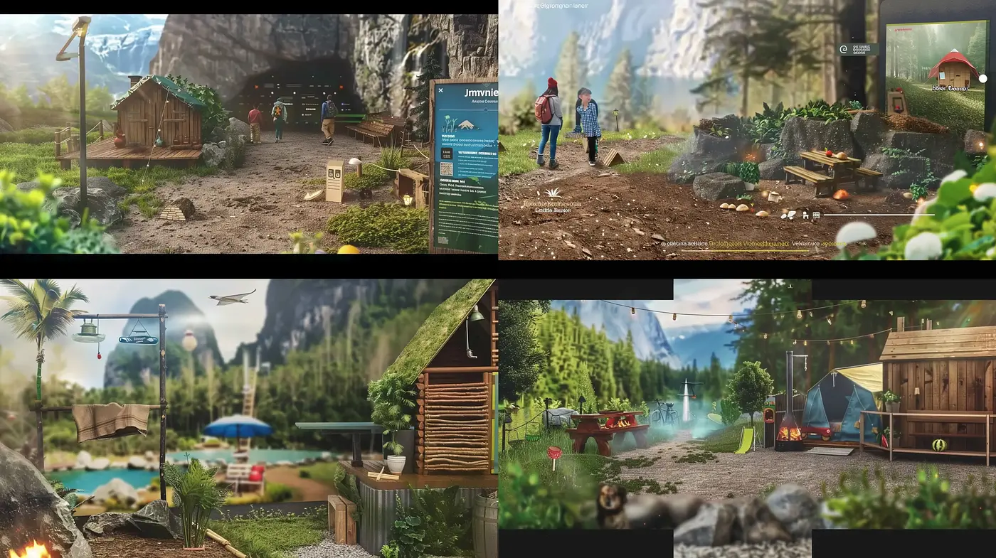 Serene Wilderness Encampment with Surreal Overtones - Midjourney sref style