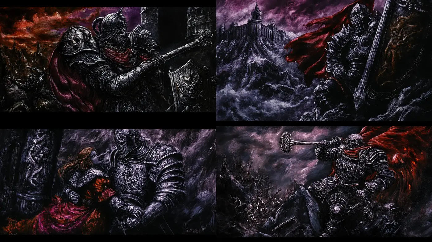 Gothic Reverie: Dark Fantasies Rendered in Brooding Hues - Midjourney sref style