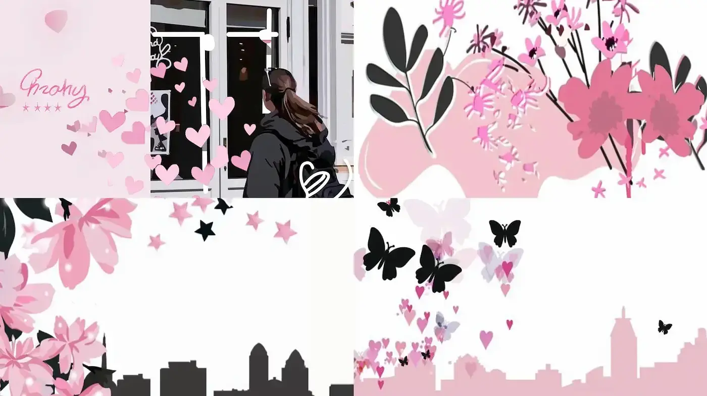 Playful and whimsical fusion of nature and urban elements in a contemporary design - Midjourney sref style