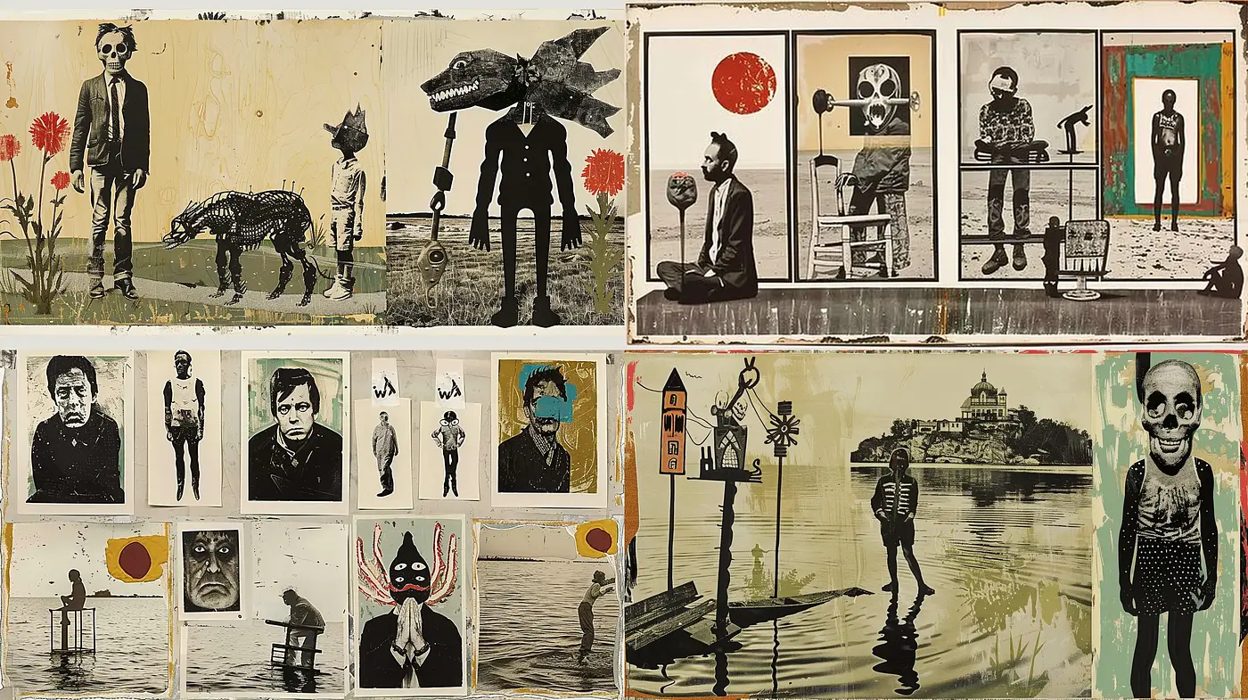 Eclectic Tapestry of Surreal Nostalgia and Vintage Vignettes - Midjourney sref style