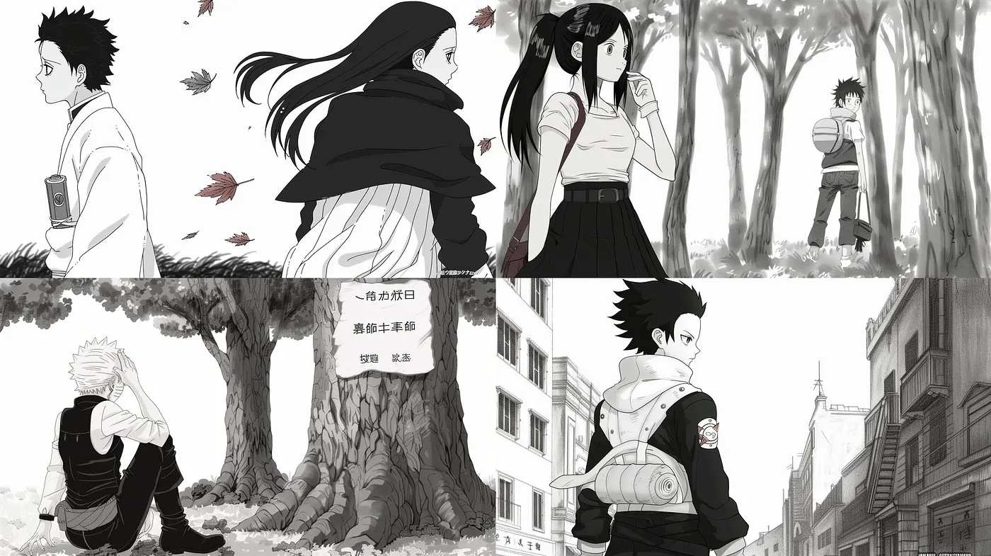 Monochromatic Moods: An Exploration in Grayscale Manga Artistry - Midjourney sref style