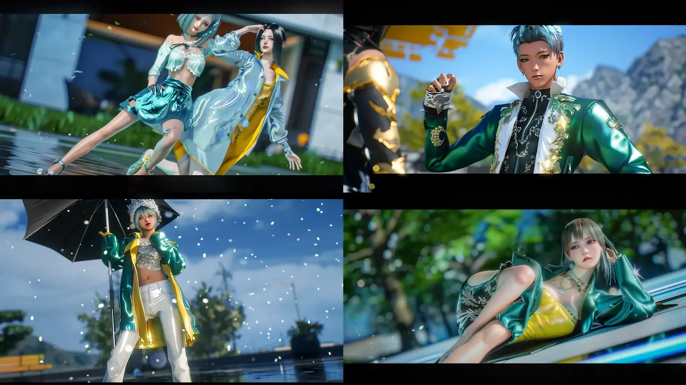 Futuristic Elegance with a Lustrous Neon Palette - Midjourney sref style