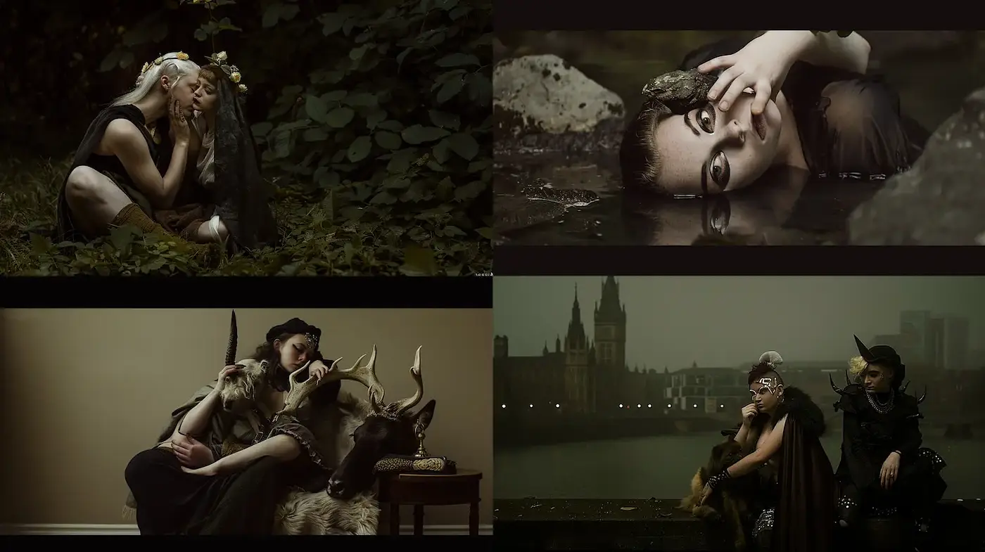 Dark and Enigmatic Fantasy Aesthetic with Nature and Folklore Influences - Midjourney sref style