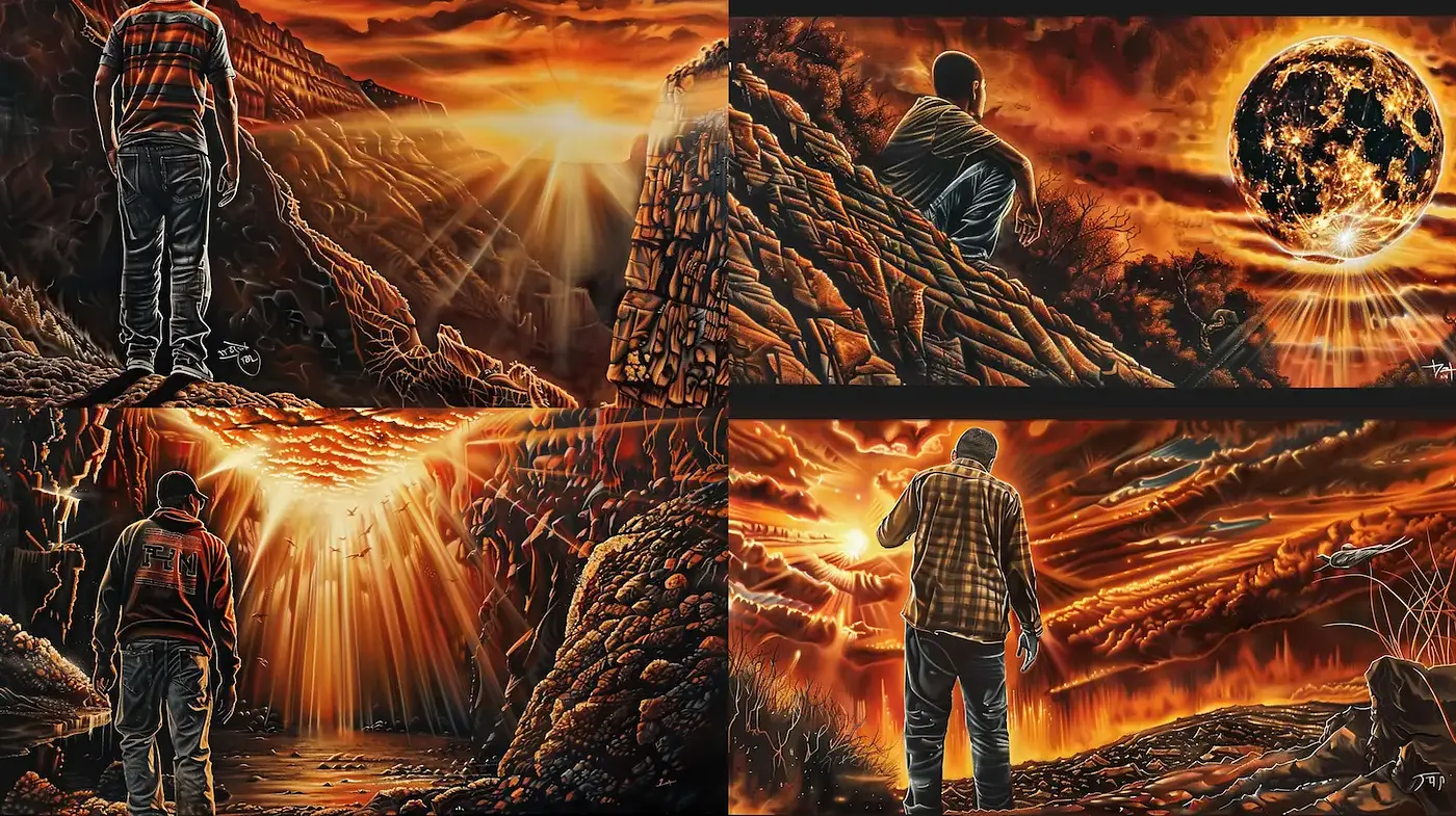 Dramatic and Ethereal Landscapes with Striking Lighting Effects - Midjourney sref style