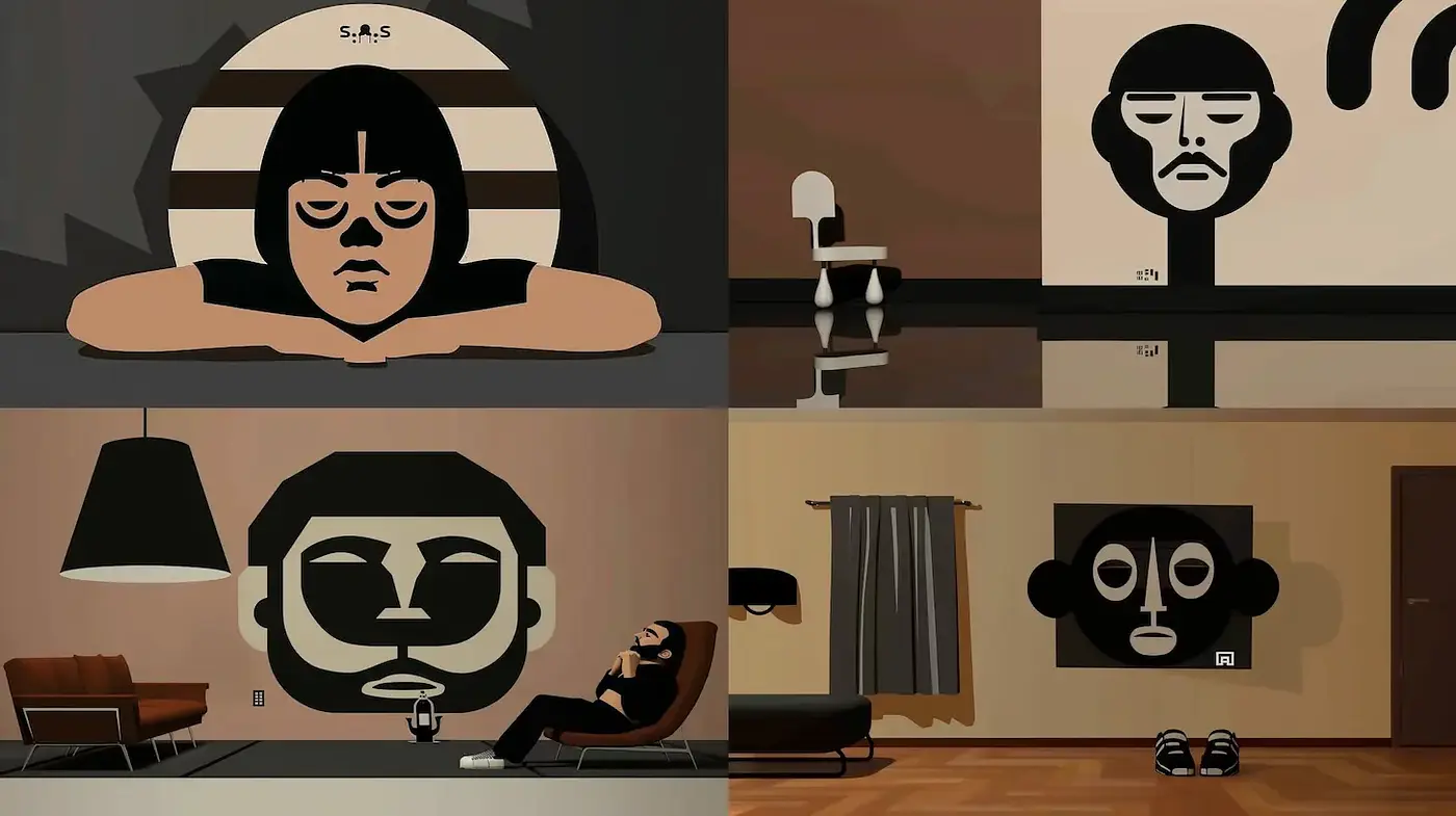 Modern Minimalist Aesthetic with Geometric Influences - Midjourney sref style