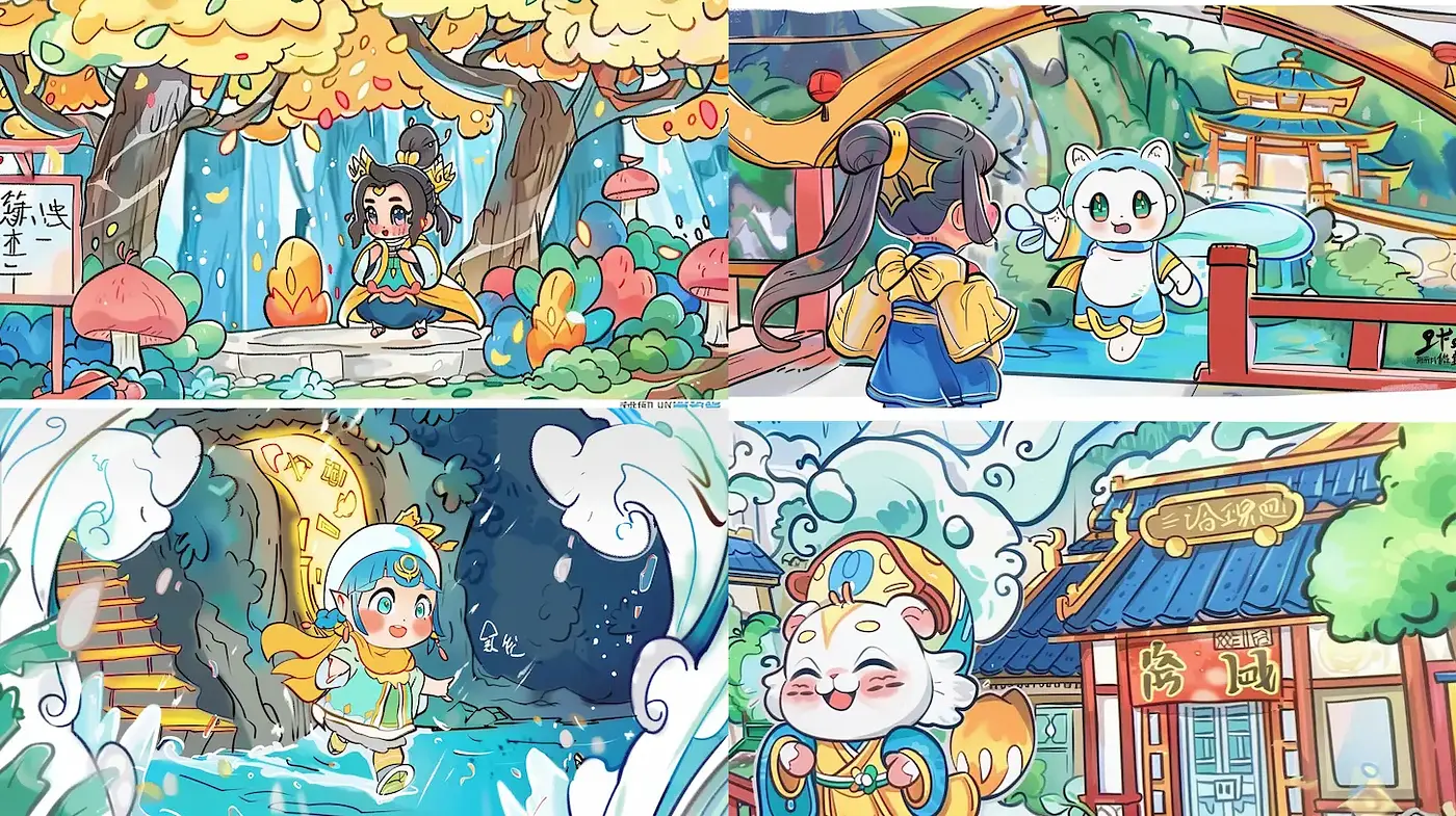 Charming and Whimsical Illustrations with a Playful Essence - Midjourney sref style