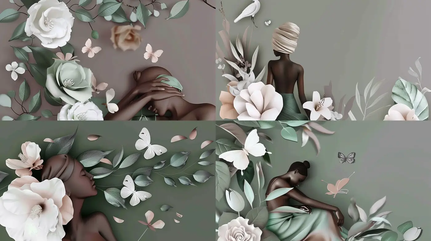 Serene Botanical Elegance in Muted Tones - Midjourney sref style