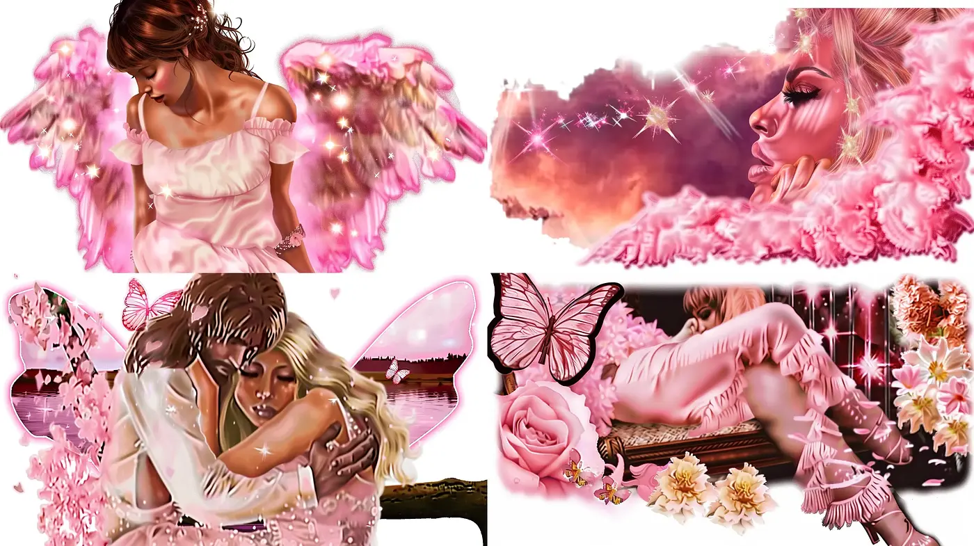Ethereal Dreamscape in Pastel Pink Tones - Midjourney sref style