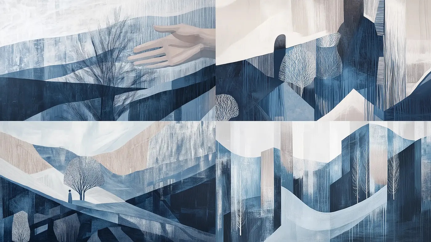 Ethereal Blue Hues and Geometric Abstraction - Midjourney sref style