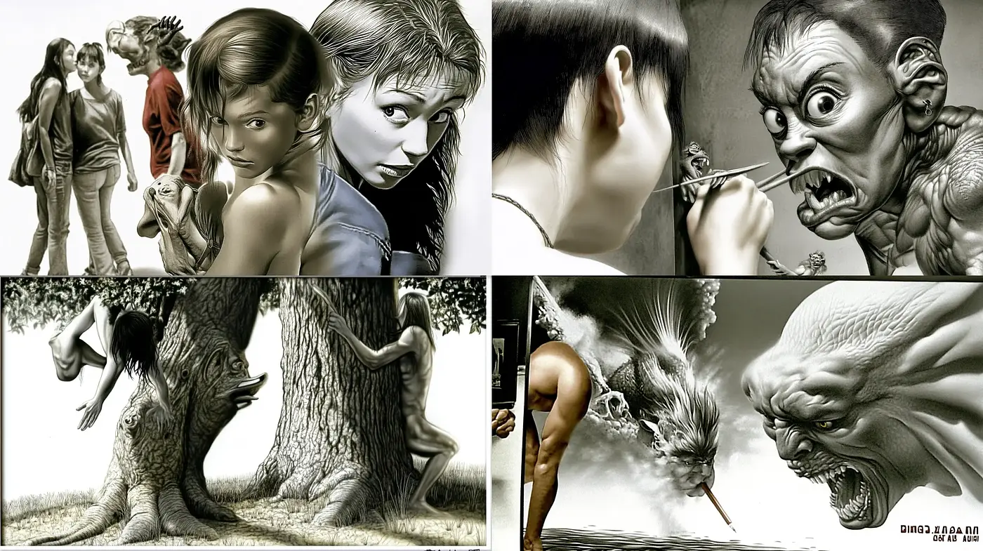 Surreal Shadows and Sepia Tones: A Study in Contrast and Texture - Midjourney sref style
