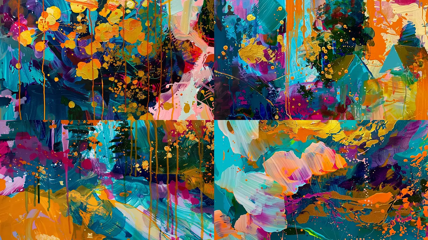 Vibrant Brushwork Harmony in Abstract Expressionism - Midjourney sref style